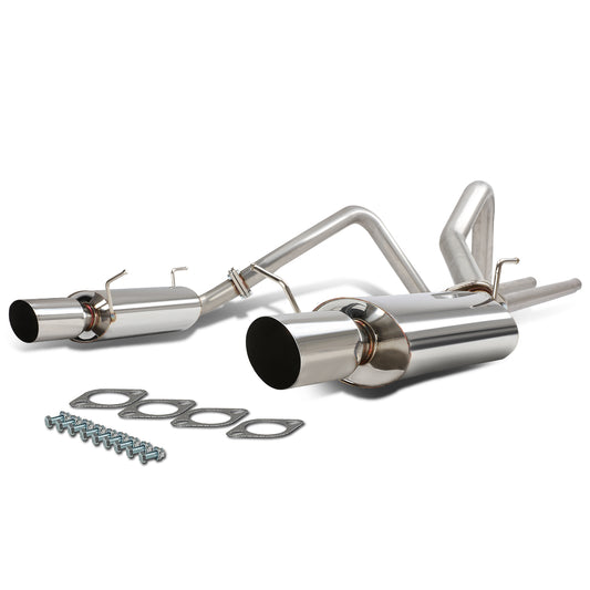 TUBERIA CATBACK CATBACK - 11-14 FORD MUSTANG 3.7L V6 - DUAL TIP - STAINLESS STEEL