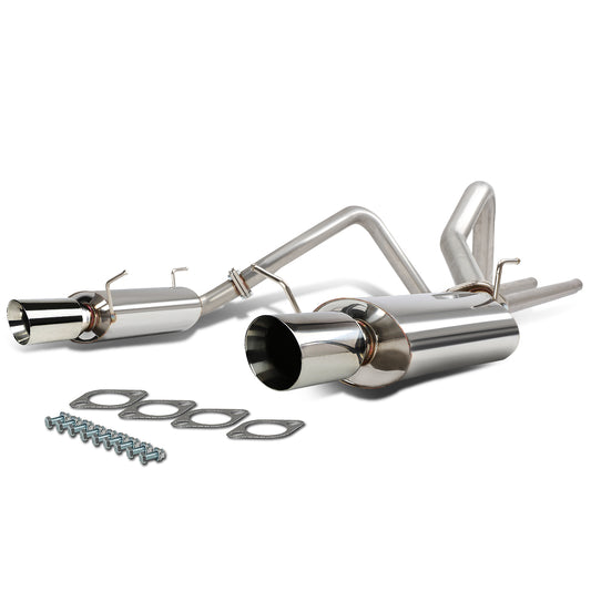 TUBERIA CATBACK CATBACK - 11-14 FORD MUSTANG 3.7L V6 - DUAL ROLLED TIP - STAINLESS STEEL