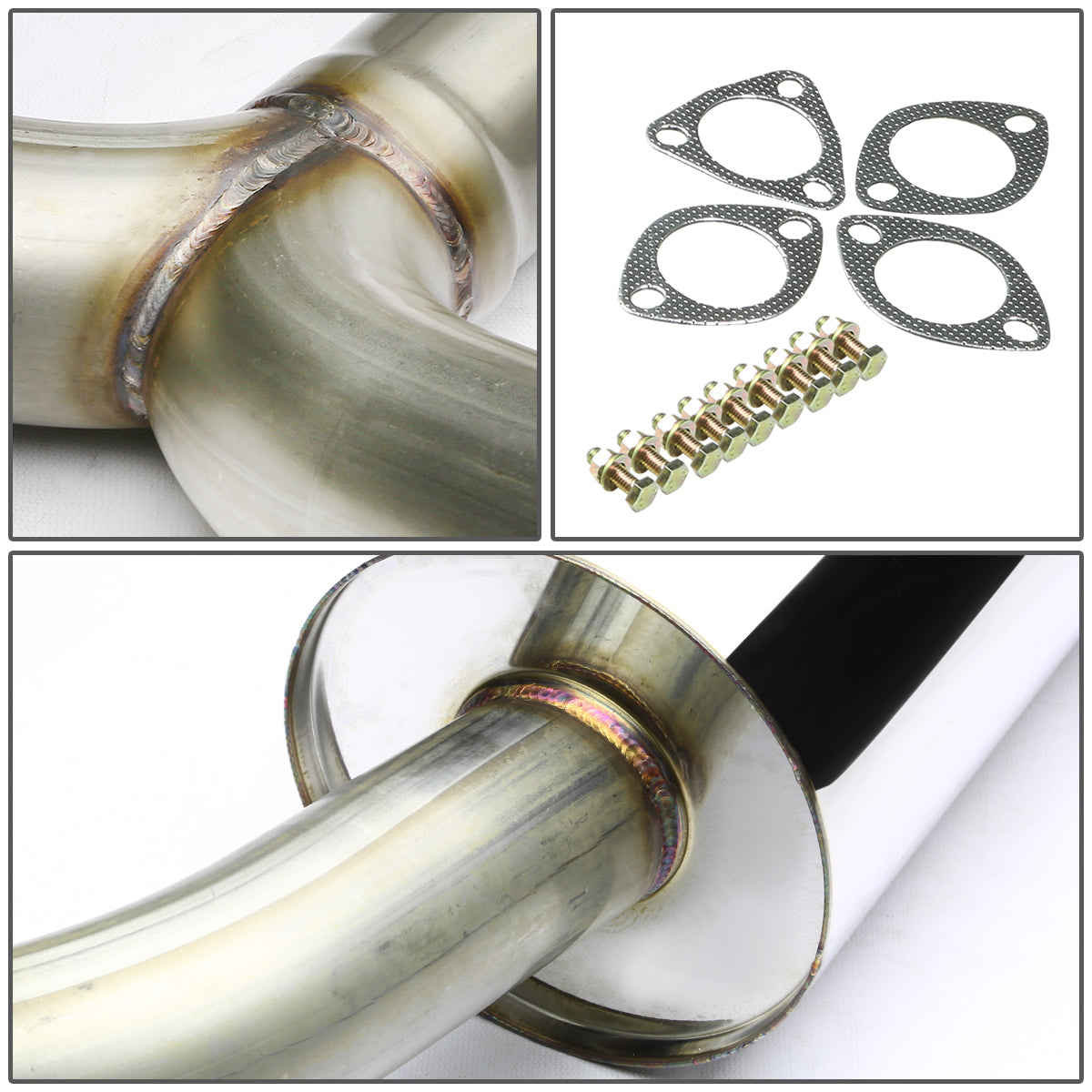 TUBERIA CATBACK CATBACK - 98-02 HONDA ACCORD V6 - DUAL ROLLED TIP - STAINLESS STEEL