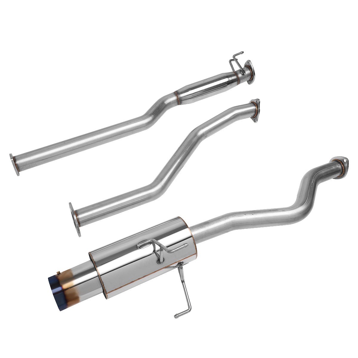 TUBERIA CATBACK CATBACK - 01-05 HONDA CIVIC EX GX - SINGLE BURNT TIP - STAINLESS STEEL