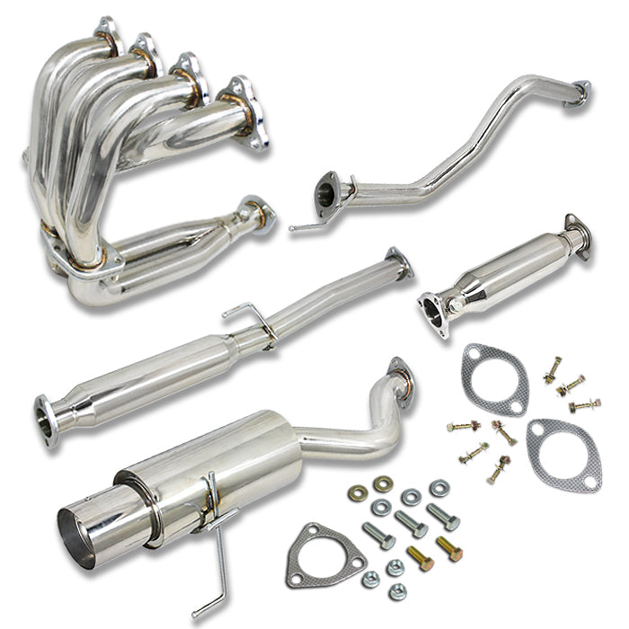 TUBERIA CATBACK CATBACK - 92-95 HONDA CIVIC 3-DOOR - COMBO - SINGLE TIP - STAINLESS STEEL