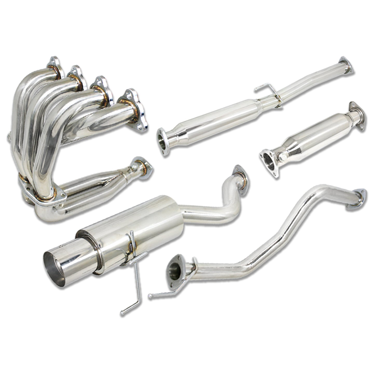 TUBERIA CATBACK CATBACK - 96-00 HONDA CIVIC 3-DOOR - COMBO - SINGLE TIP - STAINLESS STEEL