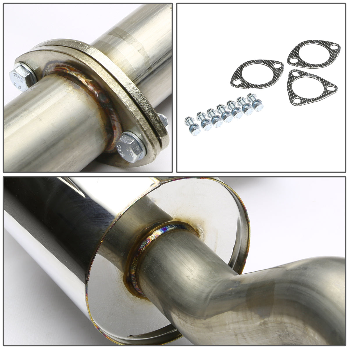 TUBERIA CATBACK CATBACK - 93-97 HONDA DEL SOL - SINGLE ROLLED TIP - STAINLESS STEEL