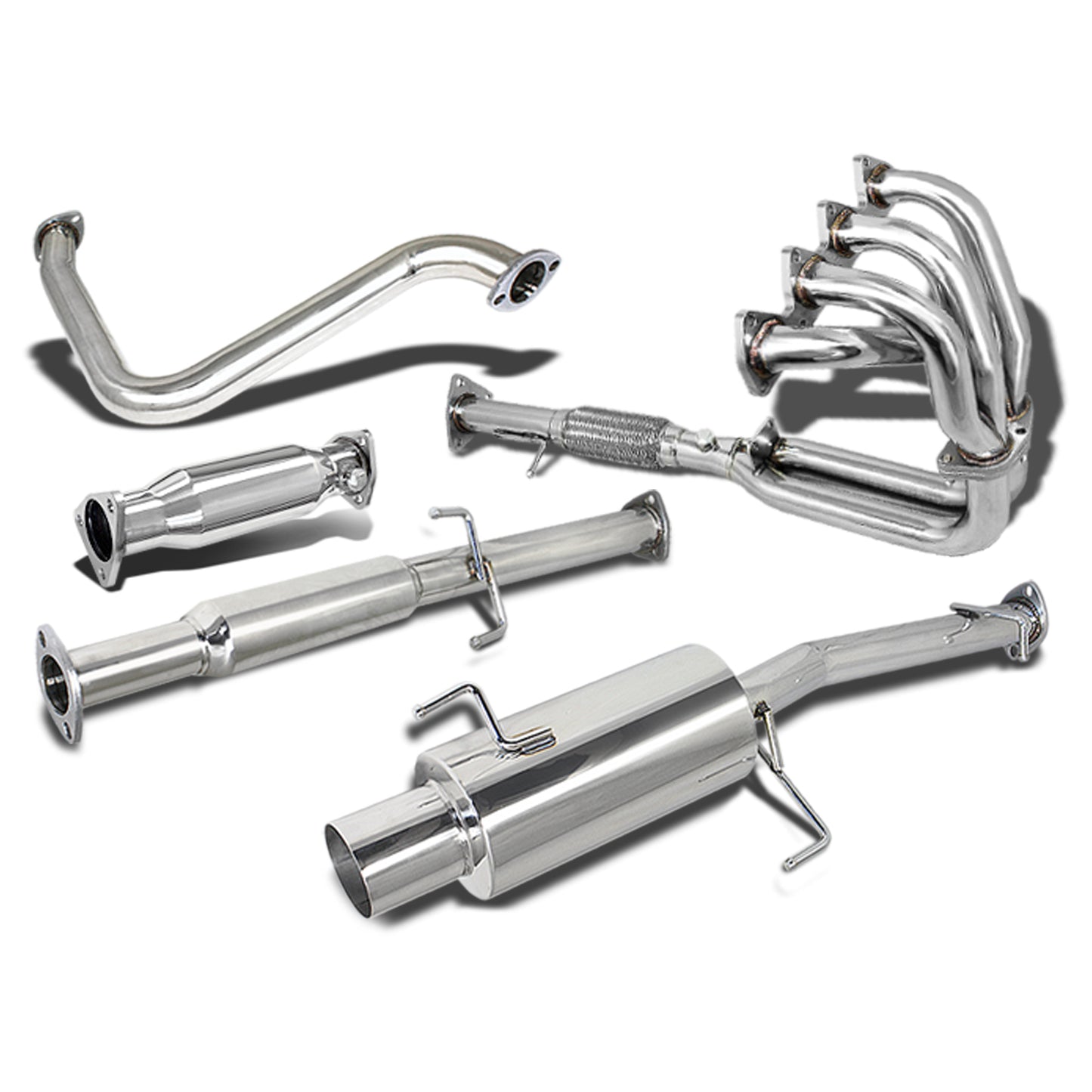 TUBERIA CATBACK CATBACK - 92-96 HONDA PRELUDE H22 - COMBO - SINGLE TIP - STAINLESS STEEL