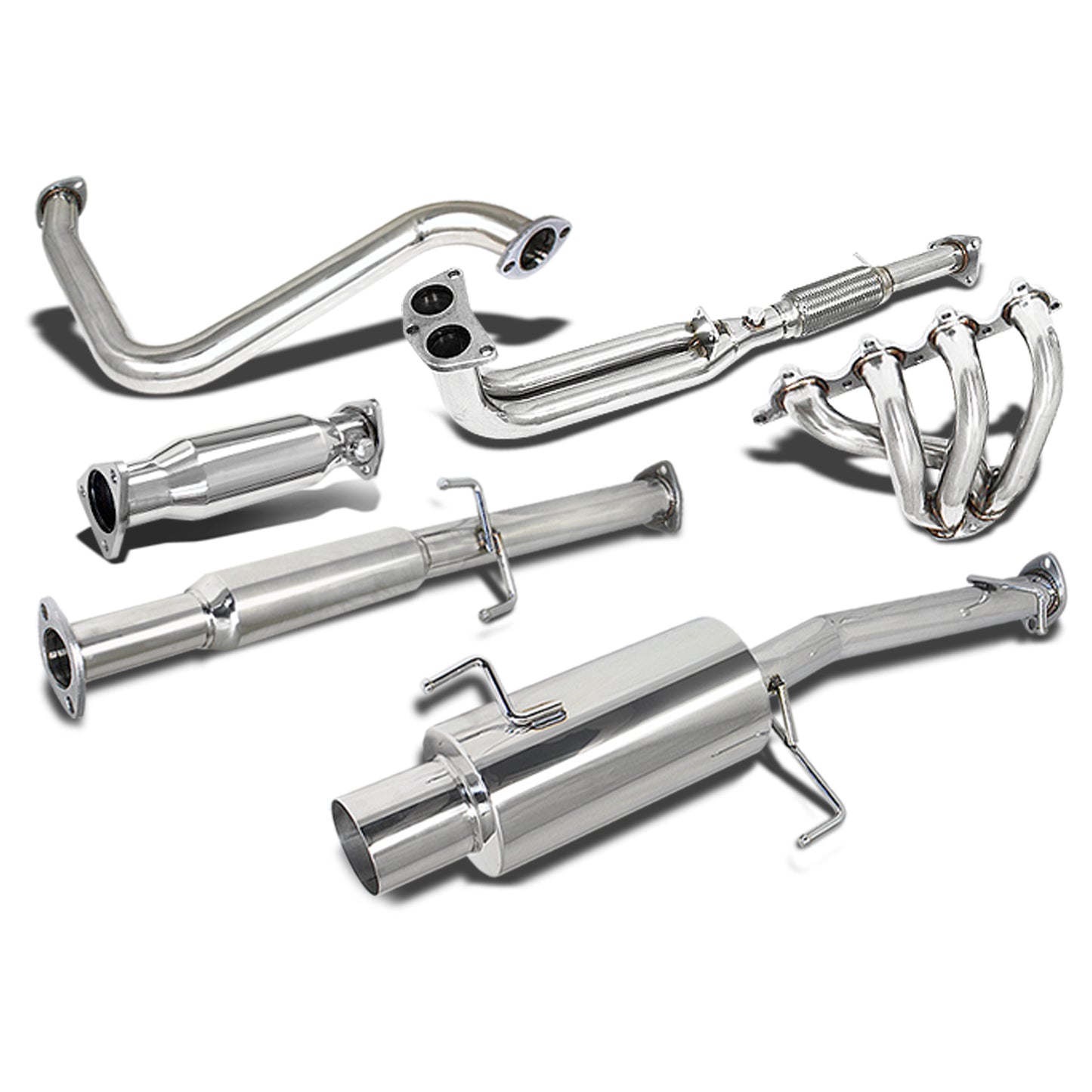 TUBERIA CATBACK CATBACK - 92-96 HONDA PRELUDE H23 - SINGLE TIP - STAINLESS STEEL
