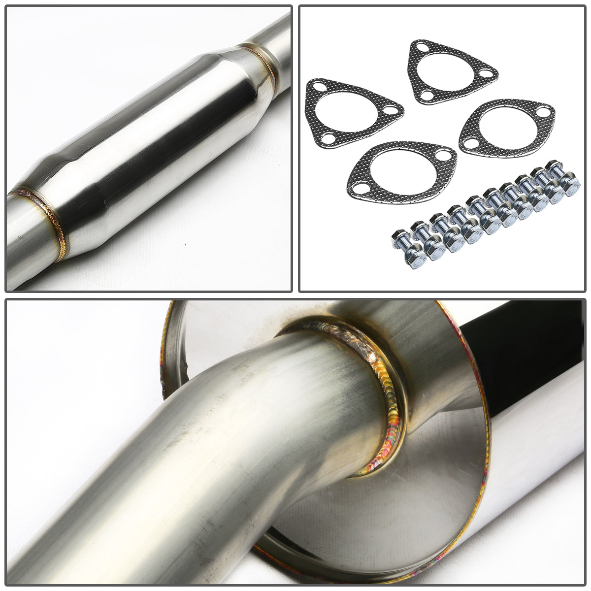 TUBERIA CATBACK CATBACK - 97-01 HONDA PRELUDE - SINGLE ROLLED TIP - STAINLESS STEEL