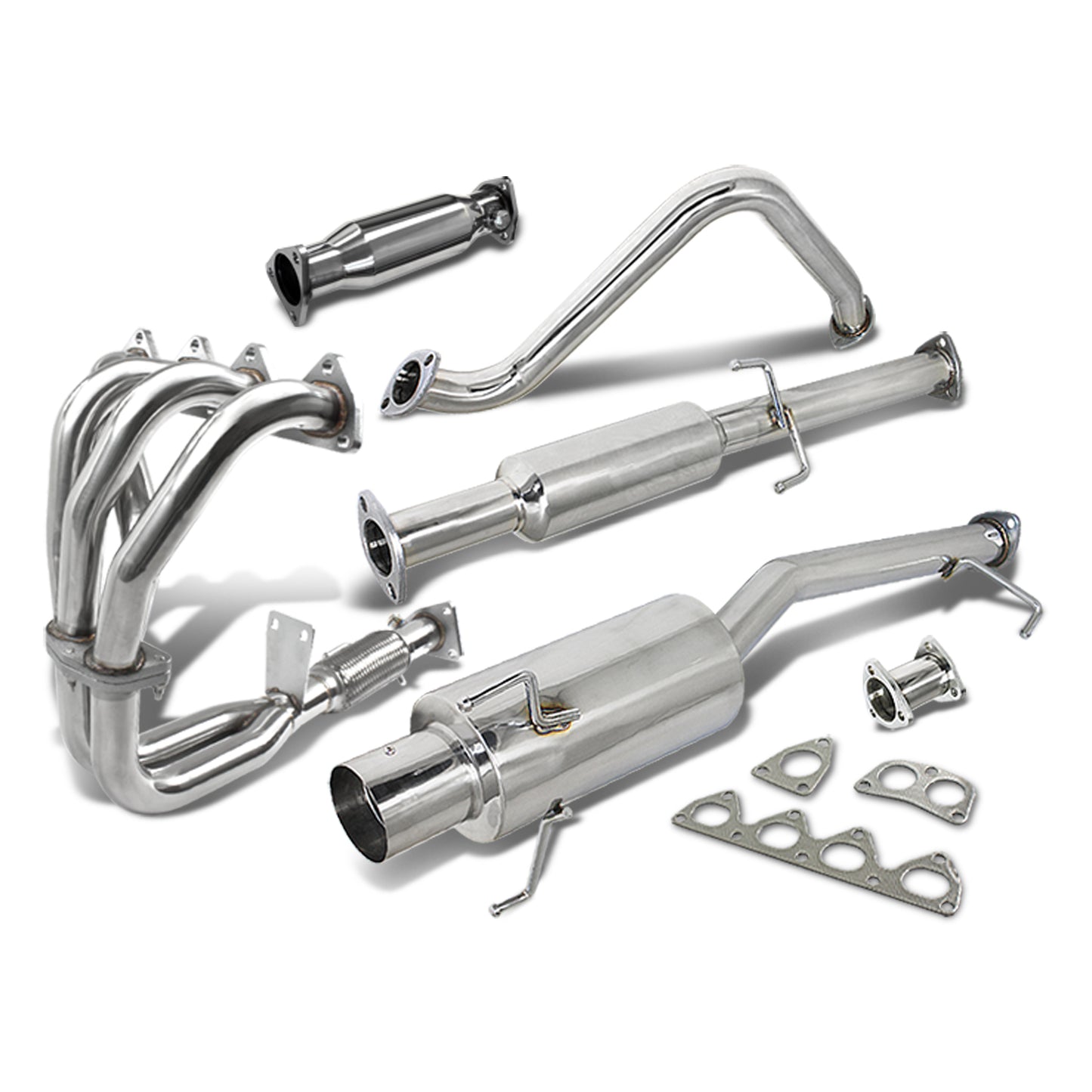 TUBERIA CATBACK CATBACK - 97-01 HONDA PRELUDE - COMBO - SINGLE TIP - STAINLESS STEEL