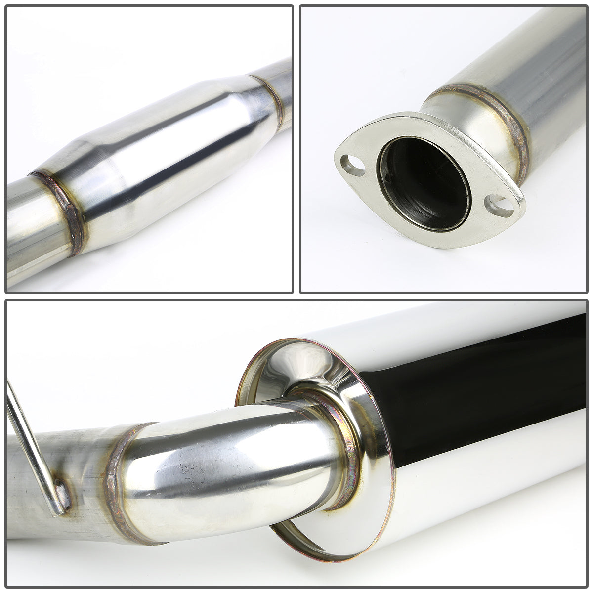 TUBERIA CATBACK CATBACK - 00-05 MITSUBISHI ECLIPSE V6 - SINGLE ROLLED TIP - STAINLESS STEEL