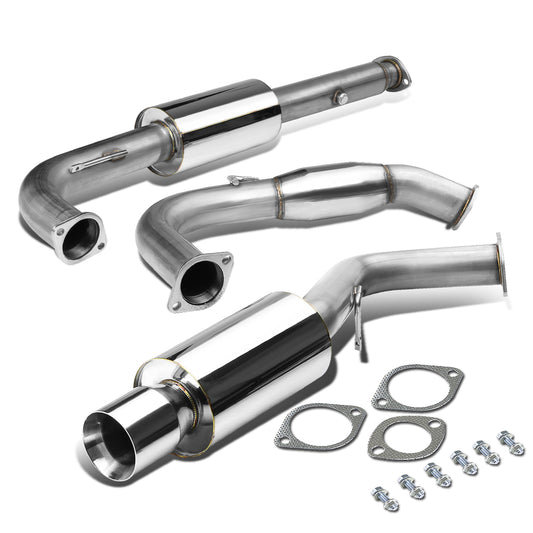 TUBERIA CATBACK CATBACK - 95-99 MITSUBISHI ECLIPSE GST - SINGLE ROLLED TIP - 3-INCH PIPE - STAINLESS STEEL