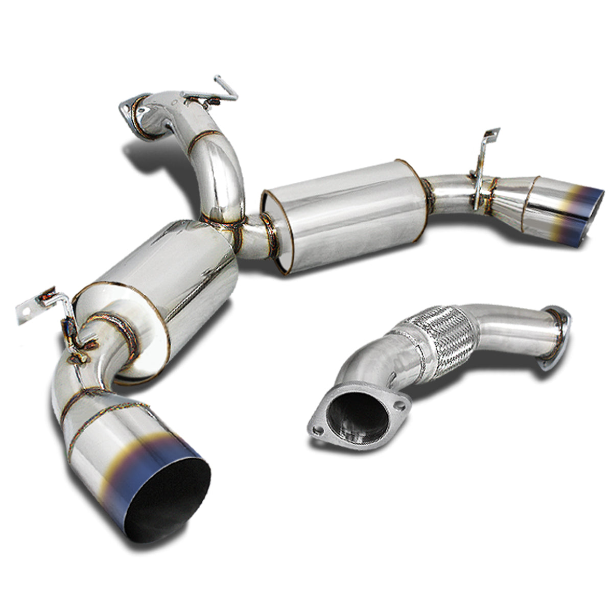TUBERIA CATBACK CATBACK - 90-95 TOYOTA MR2 TURBO - DUAL BURNT TIP - STAINLESS STEEL