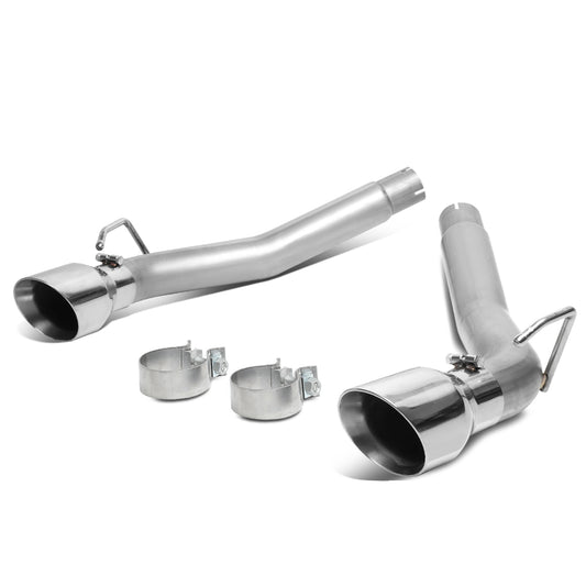 TUBERIA CATBACK AXELBACK - 10-15 CHEVY CAMARO 6.2L - DUAL ROLLED TIP - STAINLESS STEEL