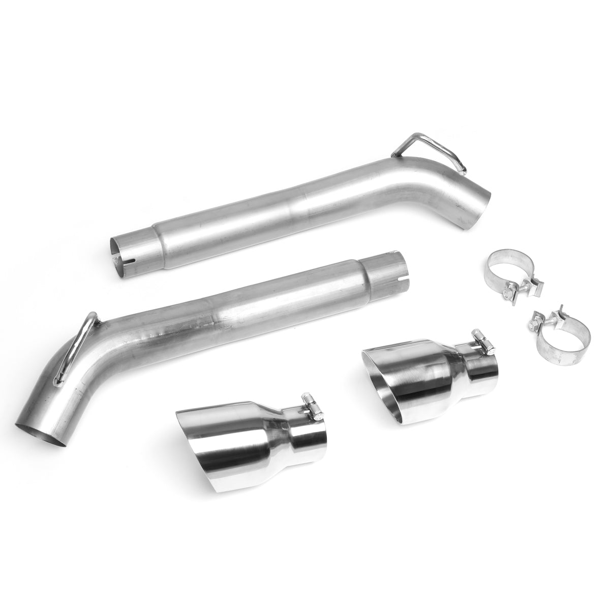 TUBERIA CATBACK AXELBACK - 10-15 CHEVY CAMARO 6.2L - DUAL ROLLED TIP - STAINLESS STEEL