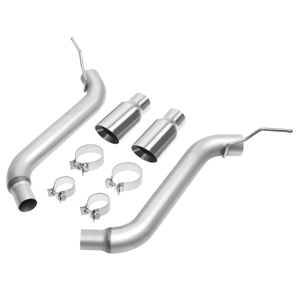 TUBERIA CATBACK AXELBACK - 16-18 CHEVY CAMARO 2.0L 3.6L - DUAL ROLLED TIP - FITS VEHICLES W/O FACTORY GM GROUND EFFECTS KIT - STAINLESS STEEL