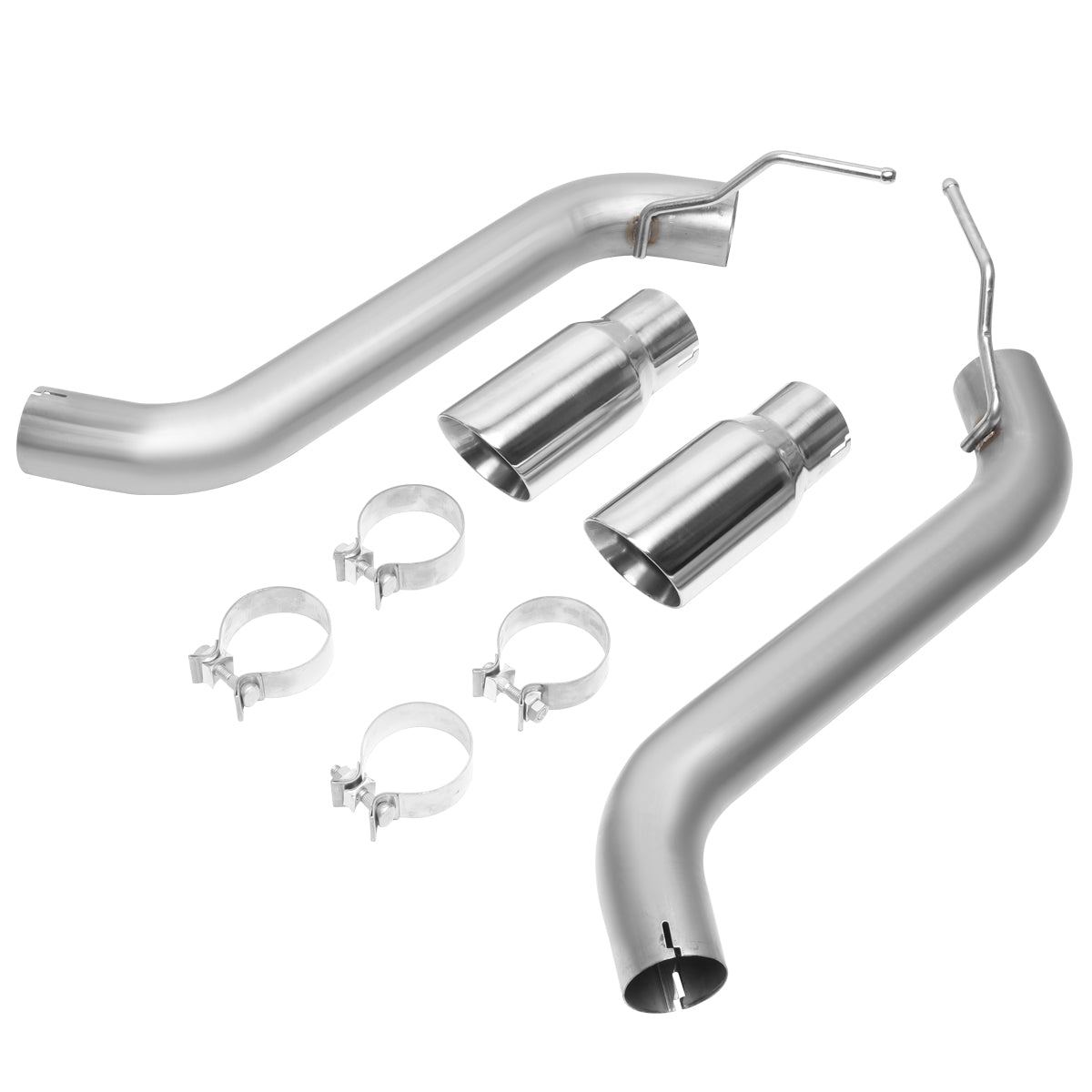 TUBERIA CATBACK AXELBACK - 16-18 CHEVY CAMARO 6.2L V8 - DUAL ROLLED TIP - FITS VEHICLES W/ SINGLE TIP EXHAUST - STAINLESS STEEL