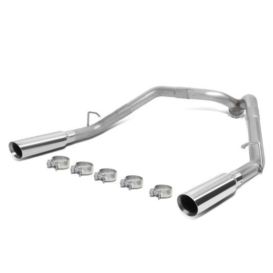 TUBERIA CATBACK AXELBACK - 09-13 CHEVY SILVERADO 1500 / GMC SIERRA 1500 6.2L V9 - DUAL ROLLED TIP - STAINLESS STEEL