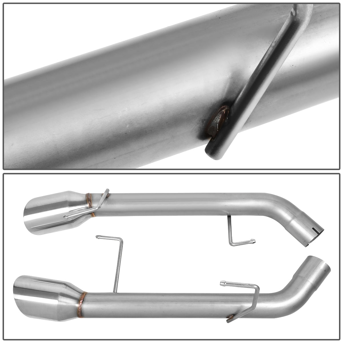 TUBERIA CATBACK AXELBACK - 05-10 FORD MUSTANG 4.6L / 5.4L - DUAL ROLLED TIP - STAINLESS STEEL