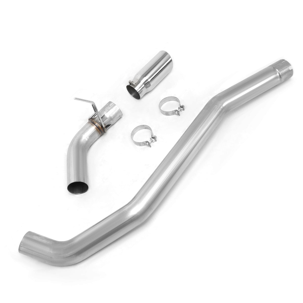 TUBERIA CATBACK AXELBACK - 16-19 NISSAN TITAN XD 5.0 TURBO DIESEL - SINGLE TIP - STAINLESS STEEL