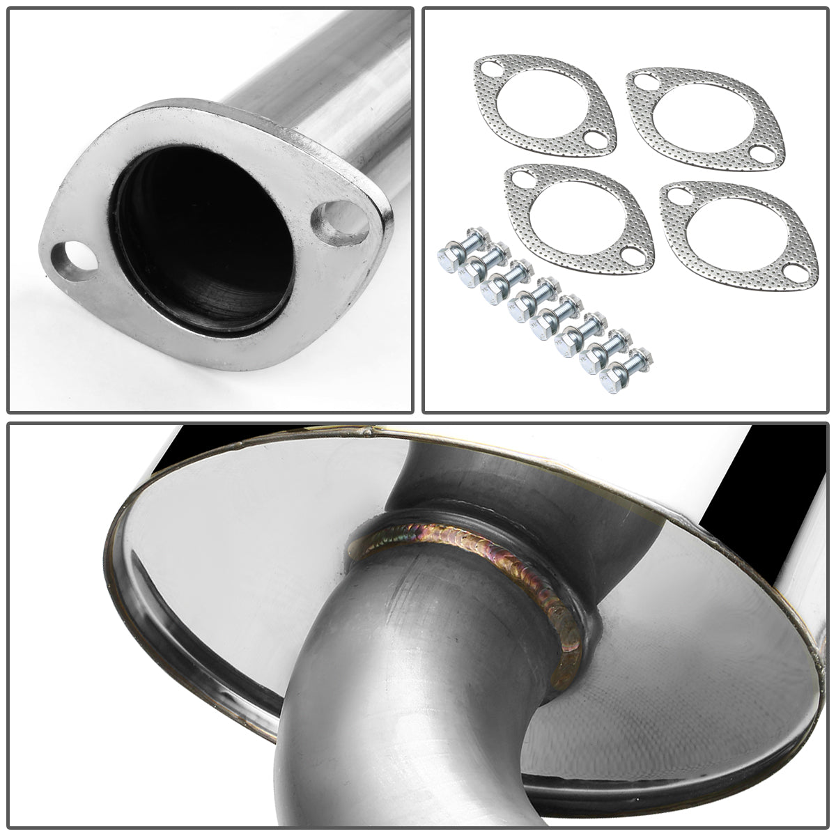 TUBERIA CATBACK CATBACK - 04-08 NISSAN MAXIMA V7 - DUAL ROLLED TIP - STAINLESS STEEL