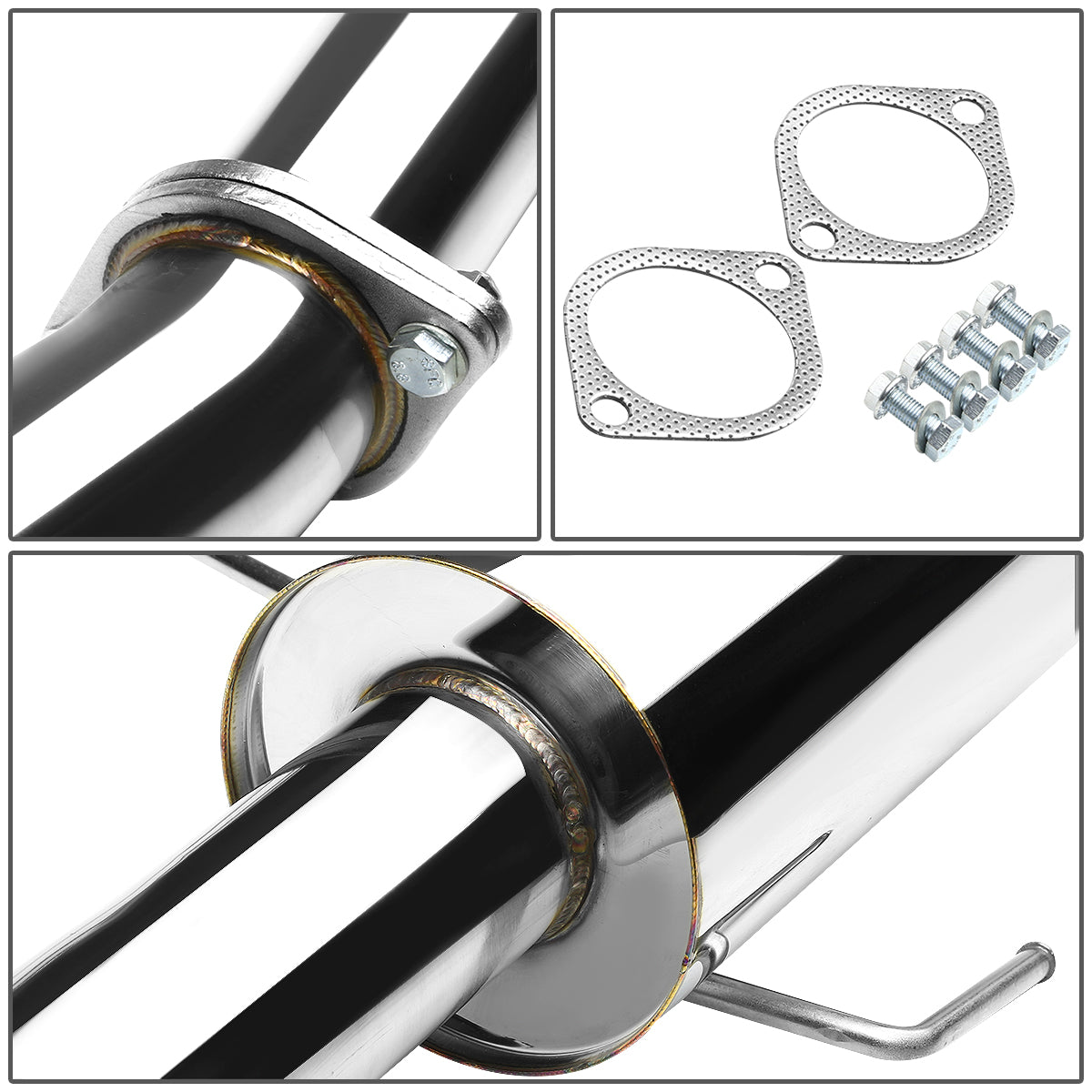 TUBERIA CATBACK CATBACK - 95-98 NISSAN 240SX S16 - DUAL TIP - STAINLESS STEEL