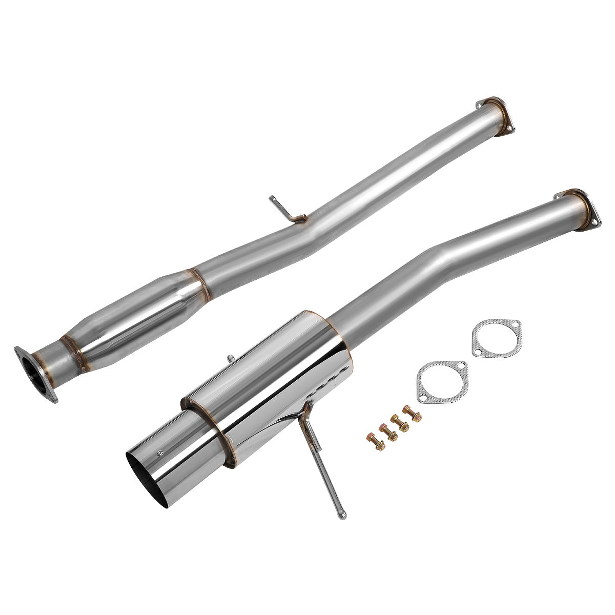TUBERIA CATBACK CATBACK - 02-07 SUBARU WRX / STI - SINGLE TIP - ROUND MUFFLER - STAINLESS STEEL