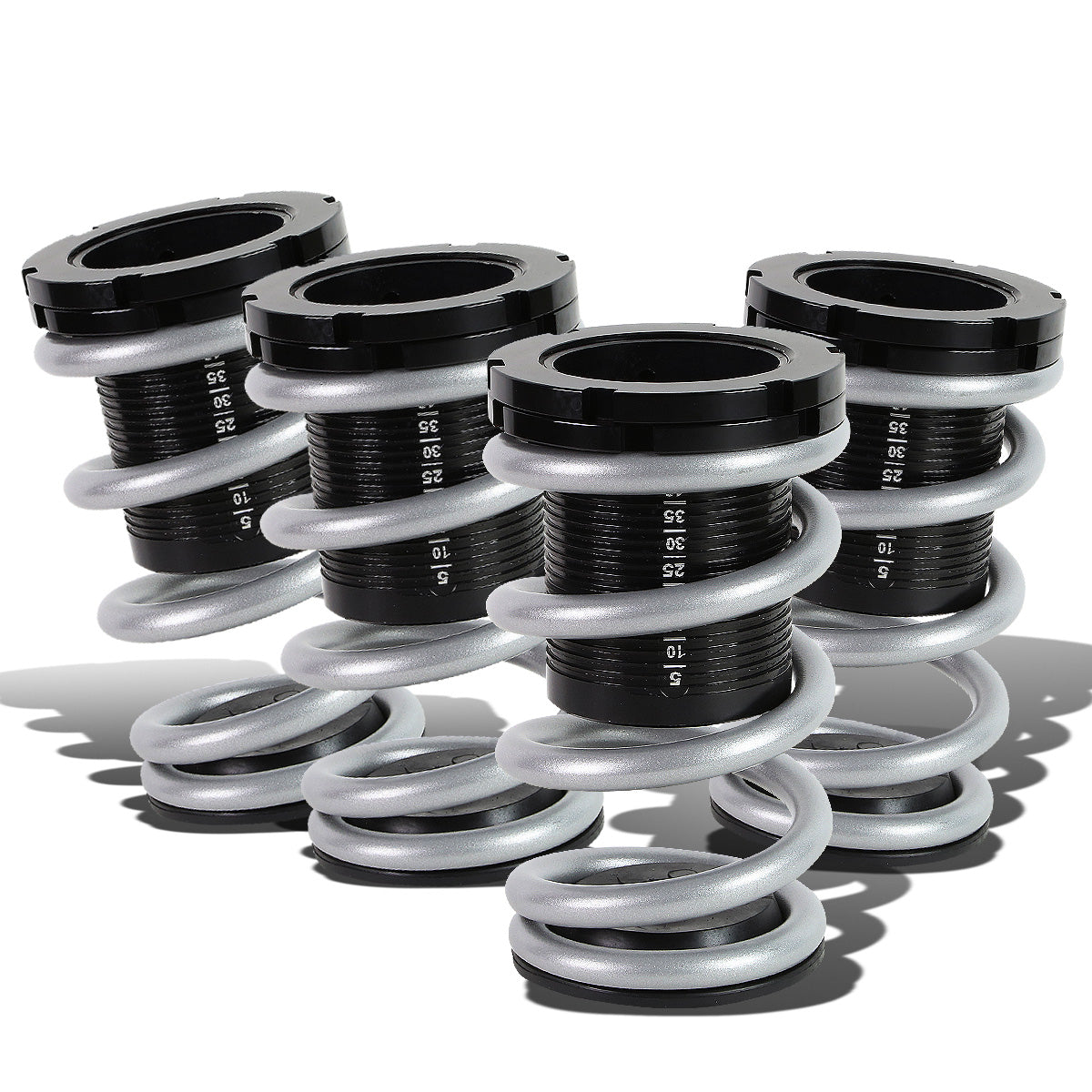 COILOVER 01-05 HONDA CIVIC - SCALE - BLACK SLEEVE / BLACK TOP / SILVER SPRING