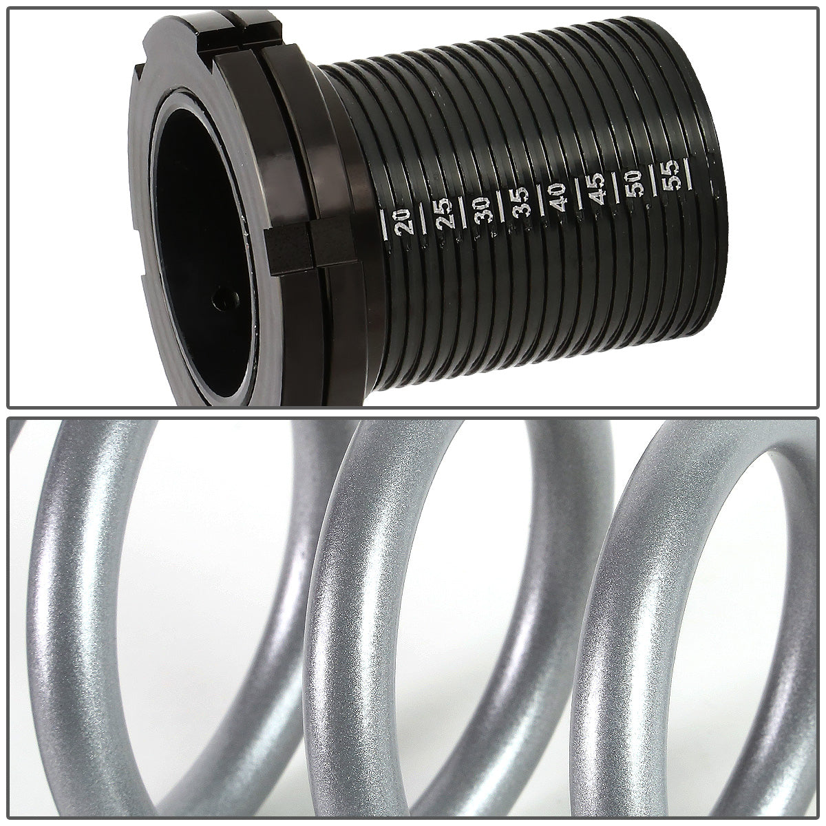 COILOVER 01-05 HONDA CIVIC - SCALE - BLACK SLEEVE / BLACK TOP / SILVER SPRING