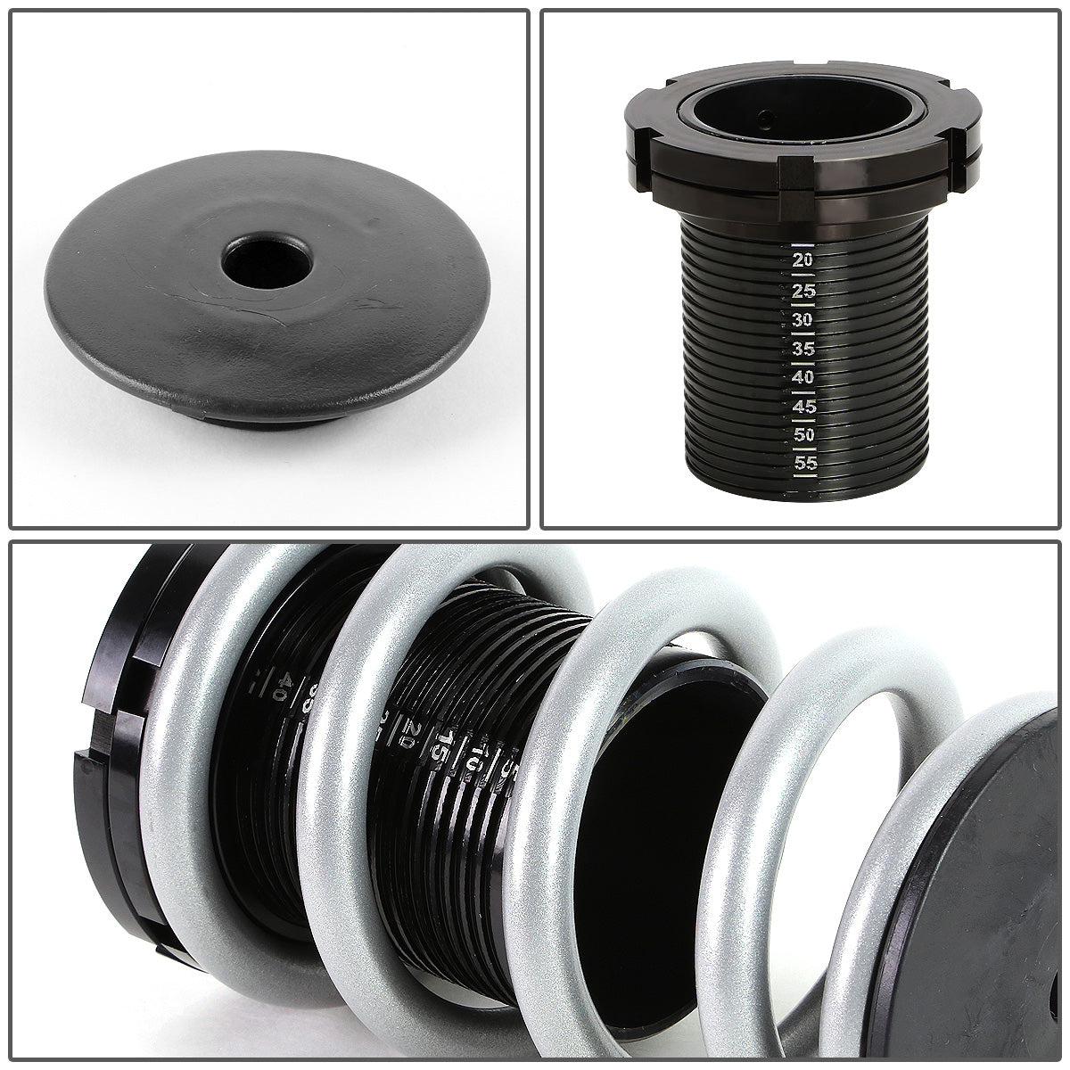 COILOVER 01-05 HONDA CIVIC - SCALE - BLACK SLEEVE / BLACK TOP / SILVER SPRING