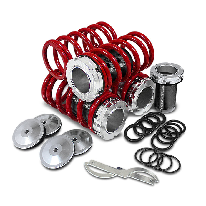 COILOVER 88-00 CIVIC / 88-91 CRX / 93-97 DEL SOL / 90-01 INTEGRA - SLEEVES - SCALE - Y1-1 / Y2-1 - RED / BLACK