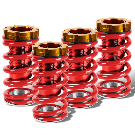 COILOVER 88-00 HONDA CIVIC / 88-91 CRX / 93-97 DEL SOL / 90-01 INTEGRA - SCALE - RED SLEEVES / GOLD TOP / RED SPRING