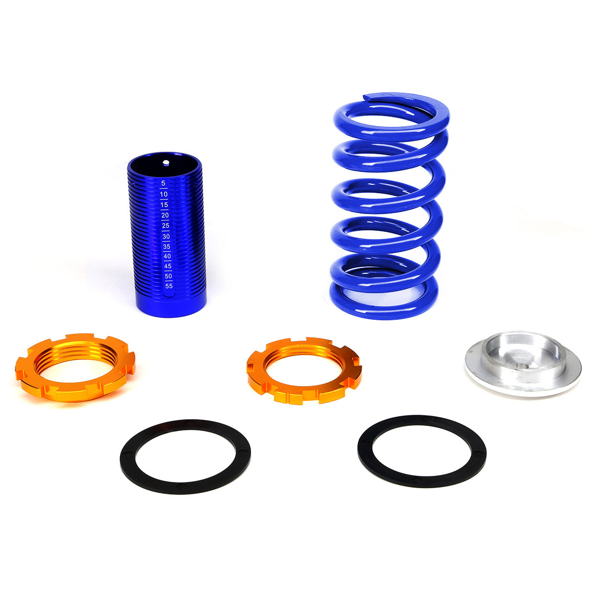COILOVER 88-00 HONDA CIVIC / 88-91 CRX / 93-97 DEL SOL / 90-01 INTEGRA  - SCALE - BLUE SLEEVES / GOLD TOP / BLUE SPRING
