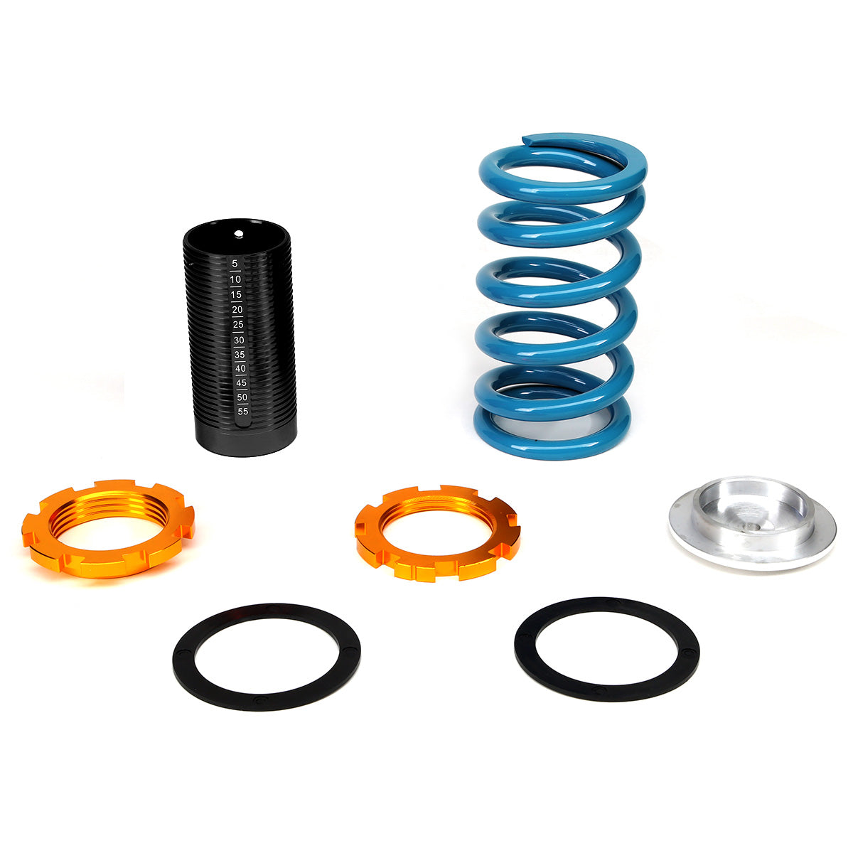 COILOVER 88-00 HONDA CIVIC / 88-91 CRX / 93-97 DEL SOL / 90-01 INTEGRA - SCALE - BLACK SLEEVES / GOLD TOP / BLUE SPRING