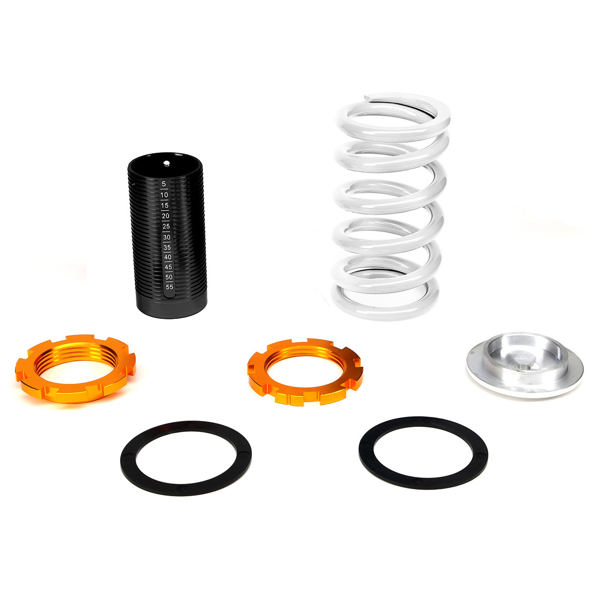 COILOVER 88-00 HONDA CIVIC / 88-91 CRX / 93-97 DEL SOL / 90-01 INTEGRA - SCALE - BLACK SLEEVES / GOLD TOP / WHITE SPRING