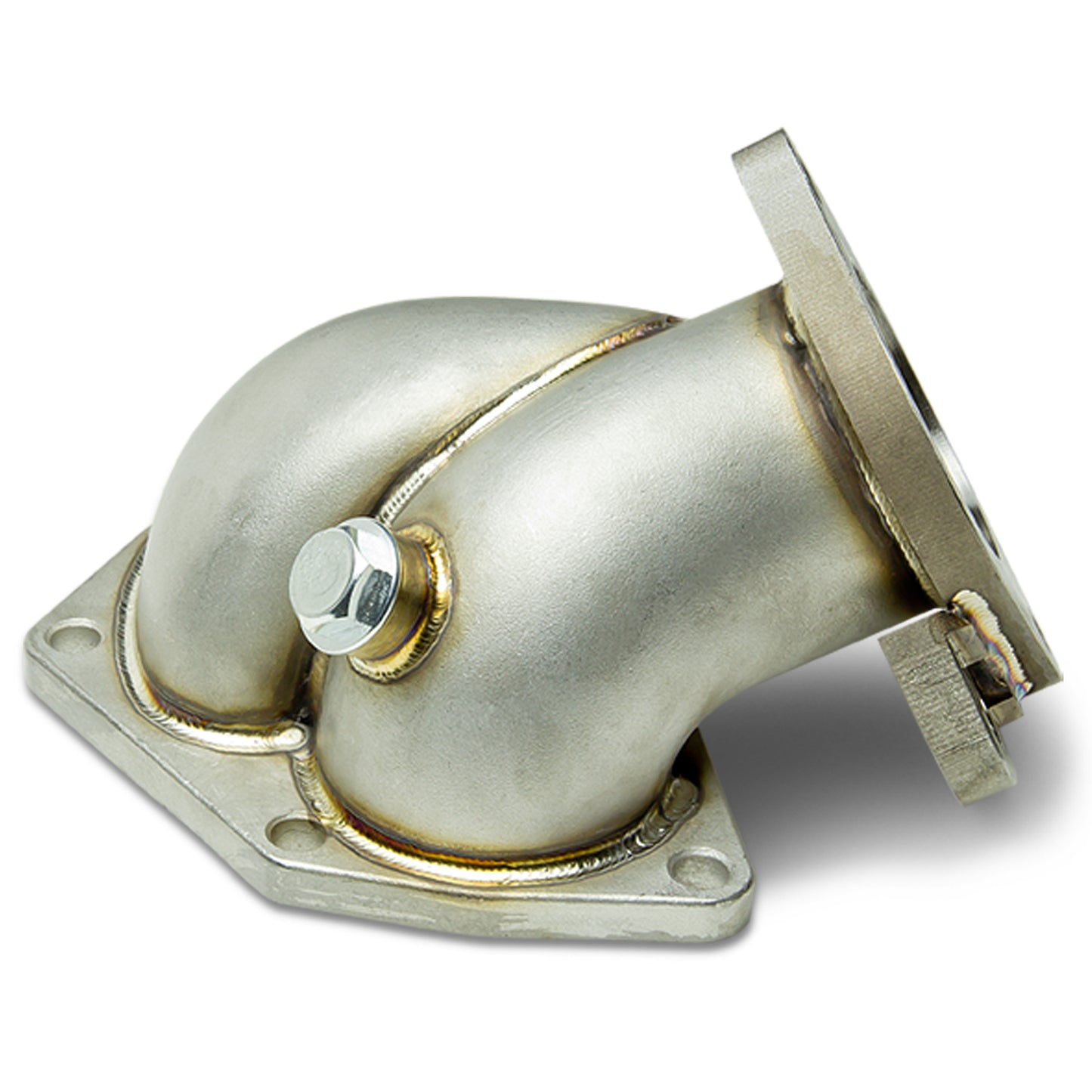 TURBO MANIFOLD TURBO ELBOW DOWNPIPE - STAINLESS STEEL - 03-06 MITSUBISHI EVOLUTION EVO 8/9 4G63 - NON-POLISHED