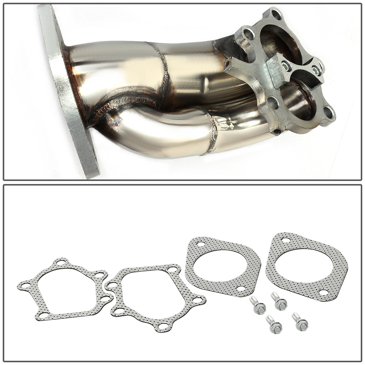 TURBO MANIFOLD TURBO ELBOW DOWNPIPE - STAINLESS STEEL - 89-02 NISSAN SKYLINE GT-R R32/R33/R34 + DOWNPIPE