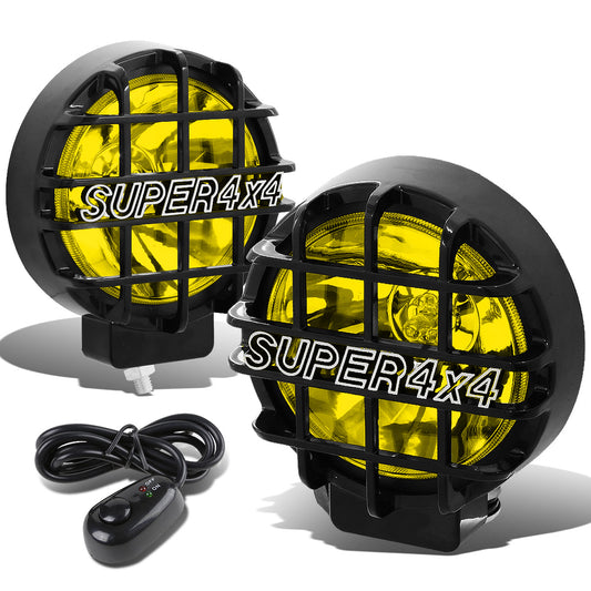 FAROS DE NIEBLA UNIVERSAL - ROUND - 6 INCH SUPER 4X4 - W/ SWITCH - H3 BULB - AMBER / BLACK