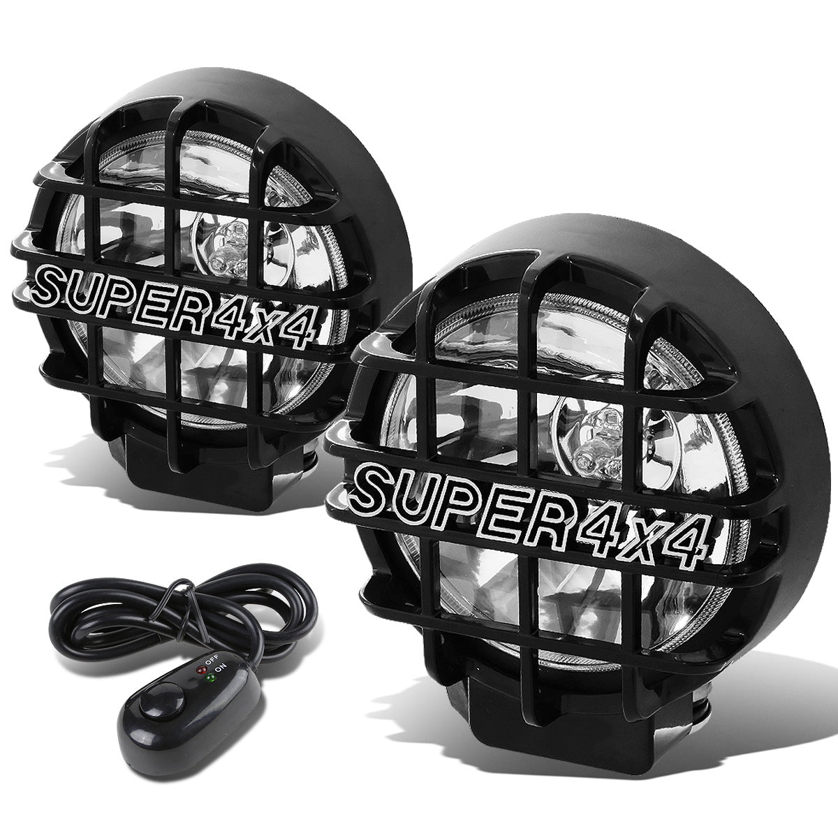 FAROS DE NIEBLA UNIVERSAL - ROUND - 6 INCH SUPER 4X4 - W/ SWITCH - H3 BULB - CHROME / BLACK