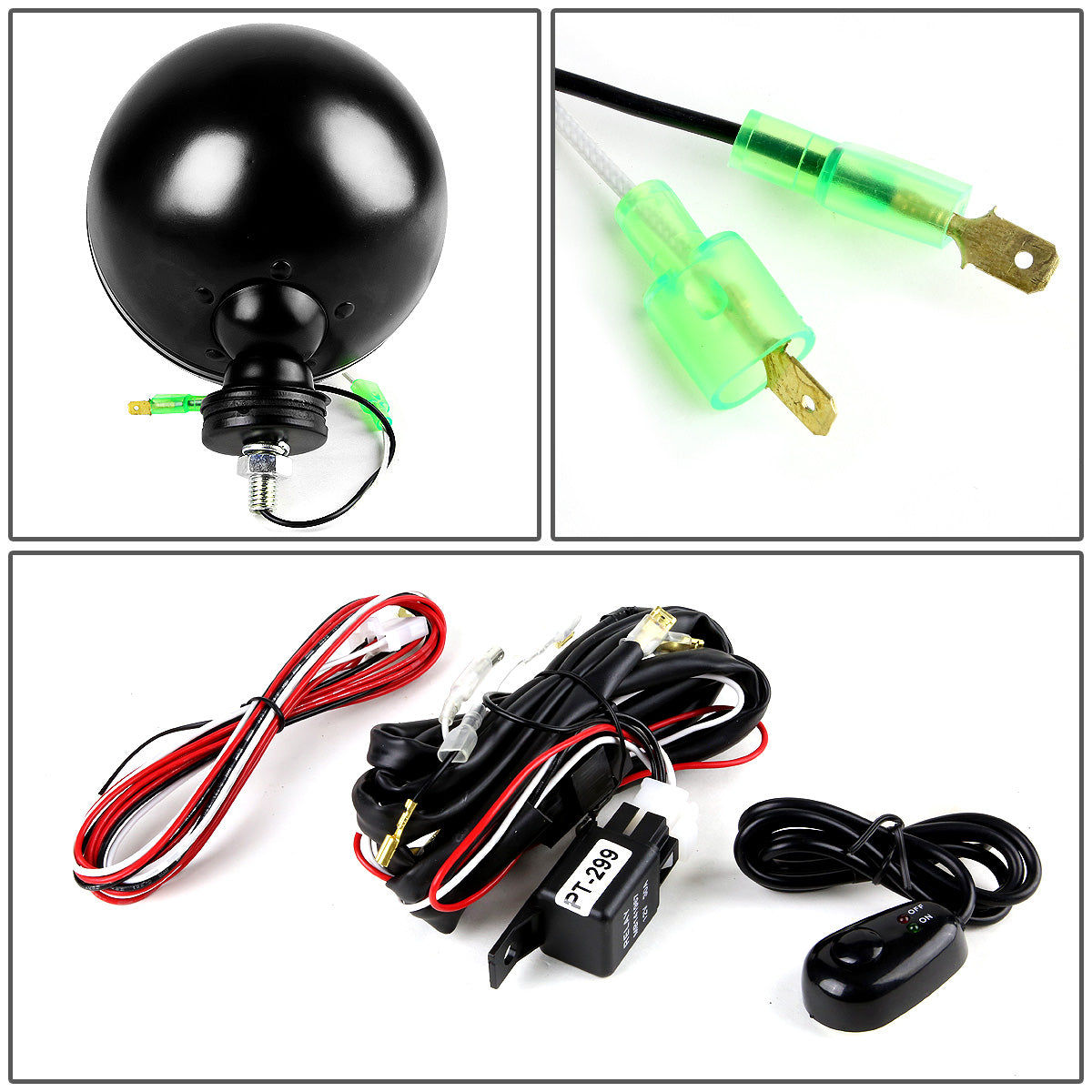 FAROS DE NIEBLA UNIVERSAL - ROUND - 6 INCH SUPER 4X4 - W/ SWITCH - H3 BULB - CHROME / BLACK