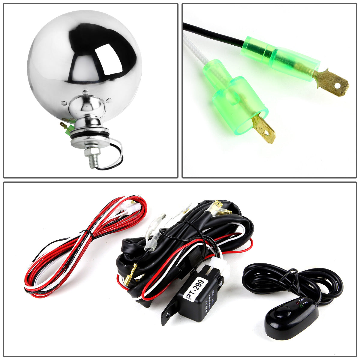 FAROS DE NIEBLA UNIVERSAL - ROUND - 6 INCH SUPER 4X4 - W/ SWITCH - H3 BULB - CHROME / CHROME