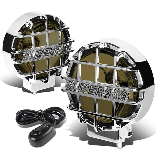 FAROS DE NIEBLA UNIVERSAL - ROUND - 6 INCH SUPER 4X4 - W/ SWITCH - H3 BULB - SMOKE / CHROME