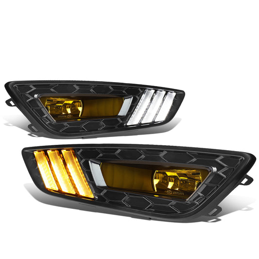 FAROS DE NIEBLA 15-17 FORD FOCUS 4-DR - DOES NOT FIT ELECTRIC MODELS - LED DRL - W/ BEZEL - NO SWITCH - BLACK / YELLOW