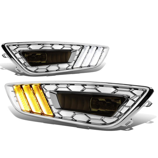 FAROS DE NIEBLA 15-17 FORD FOCUS 4-DR - DOES NOT FIT ELECTRIC MODELS - LED DRL - W/ BEZEL - NO SWITCH - CHROME / SMOKE