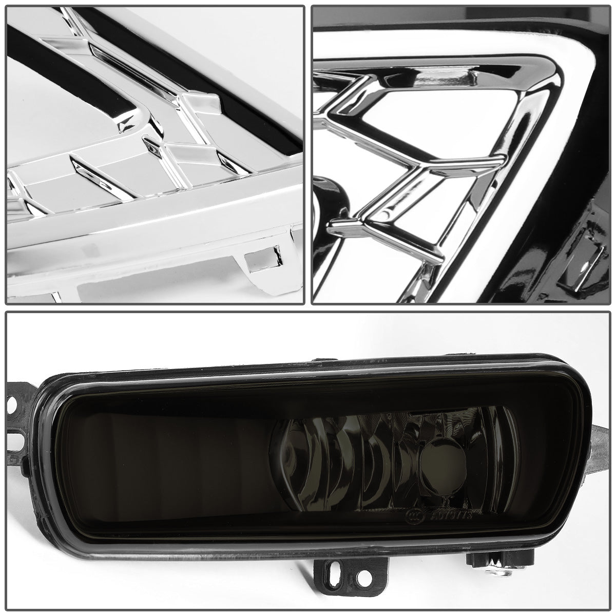FAROS DE NIEBLA 15-17 FORD FOCUS 4-DR - DOES NOT FIT ELECTRIC MODELS - LED DRL - W/ BEZEL - NO SWITCH - CHROME / SMOKE