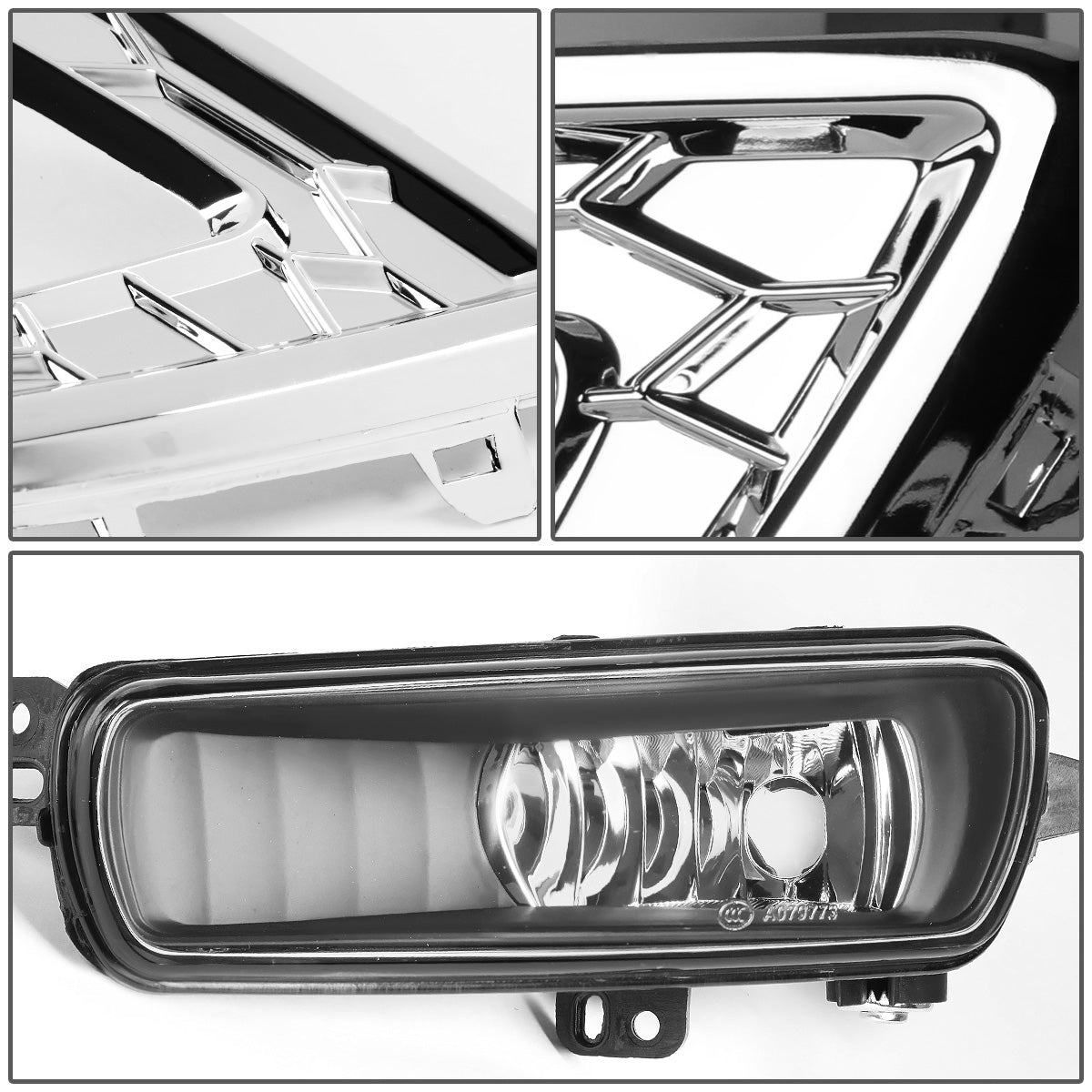 FAROS DE NIEBLA 15-17 FORD FOCUS 4-DR - DOES NOT FIT ELECTRIC MODELS - LED DRL - W/ BEZEL - NO SWITCH - CHROME / WHITE