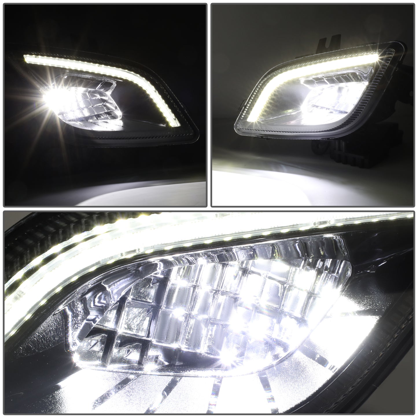 FAROS DE NIEBLA 18-22 FREIGHTLINER CASCADIA - REFLECTOR - 3D - FULL LED - BLACK