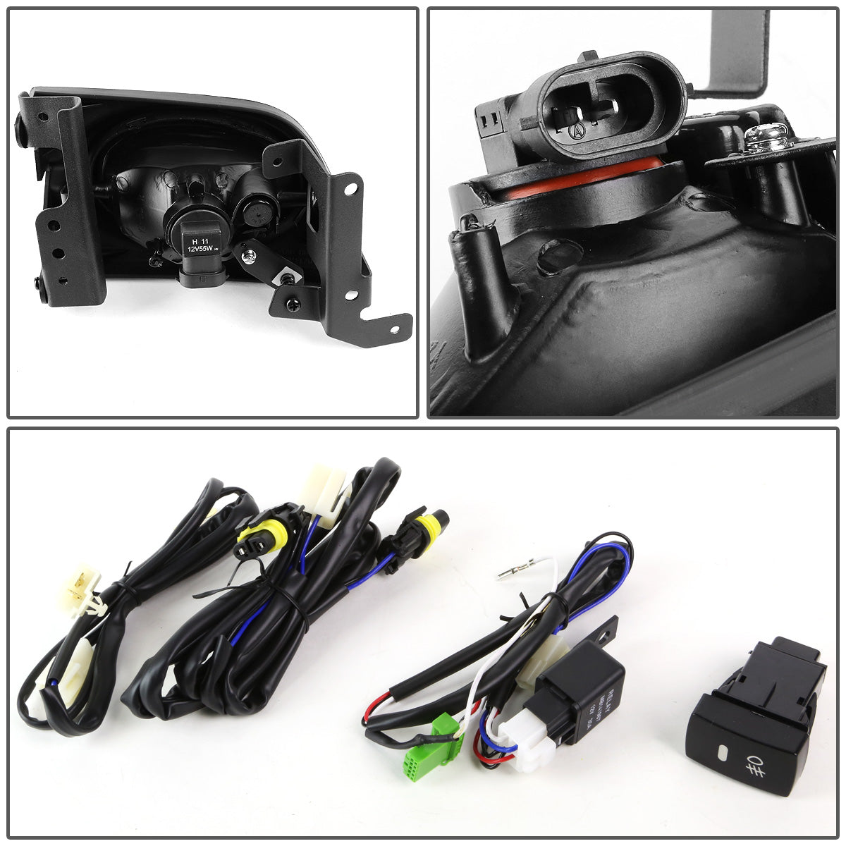 FAROS DE NIEBLA 06-08 HONDA CIVIC 4-DR - W/ SWITCH - H11 BULB - SMOKE