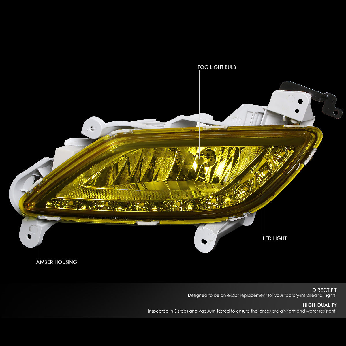 FAROS DE NIEBLA 12-16 HYUNDAI VELOSTER 3-DR - LED DRL - W/ SWITCH - 881 BULB - AMBER
