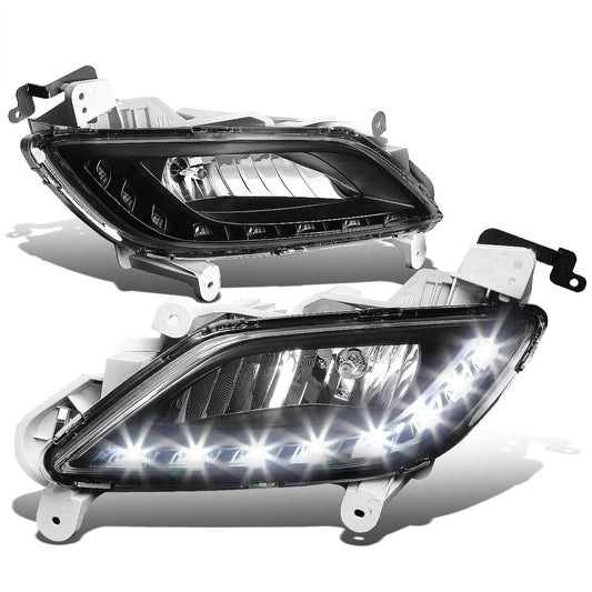 FAROS DE NIEBLA 12-16 HYUNDAI VELOSTER 3-DR - LED DRL - W/ SWITCH - 881 BULB - BLACK