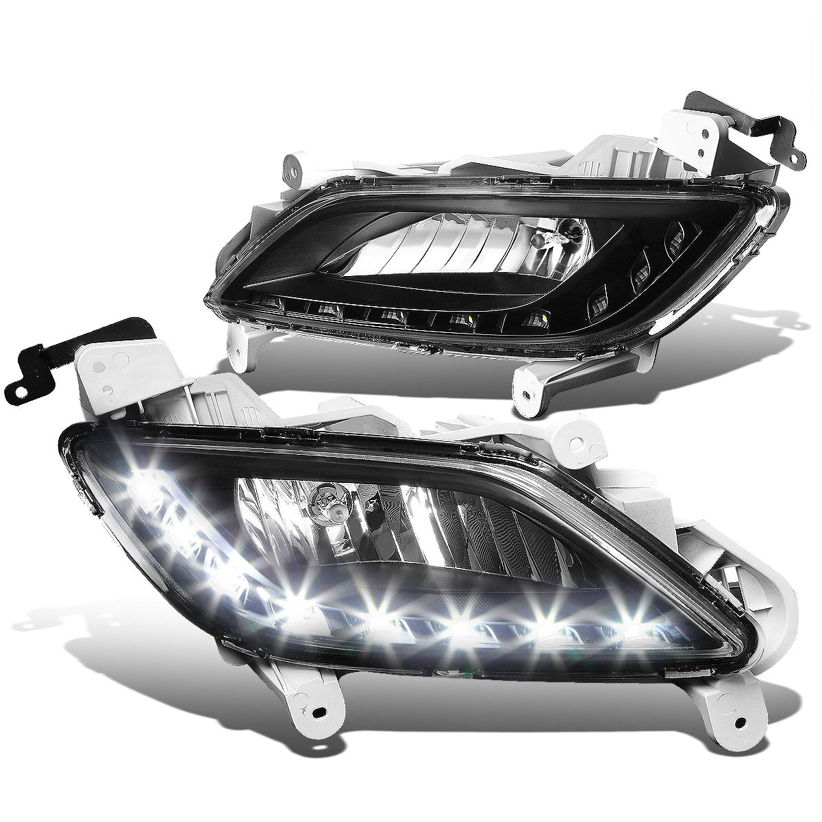 FAROS DE NIEBLA 12-16 HYUNDAI VELOSTER 3-DR - LED DRL - W/ SWITCH - 881 BULB - BLACK