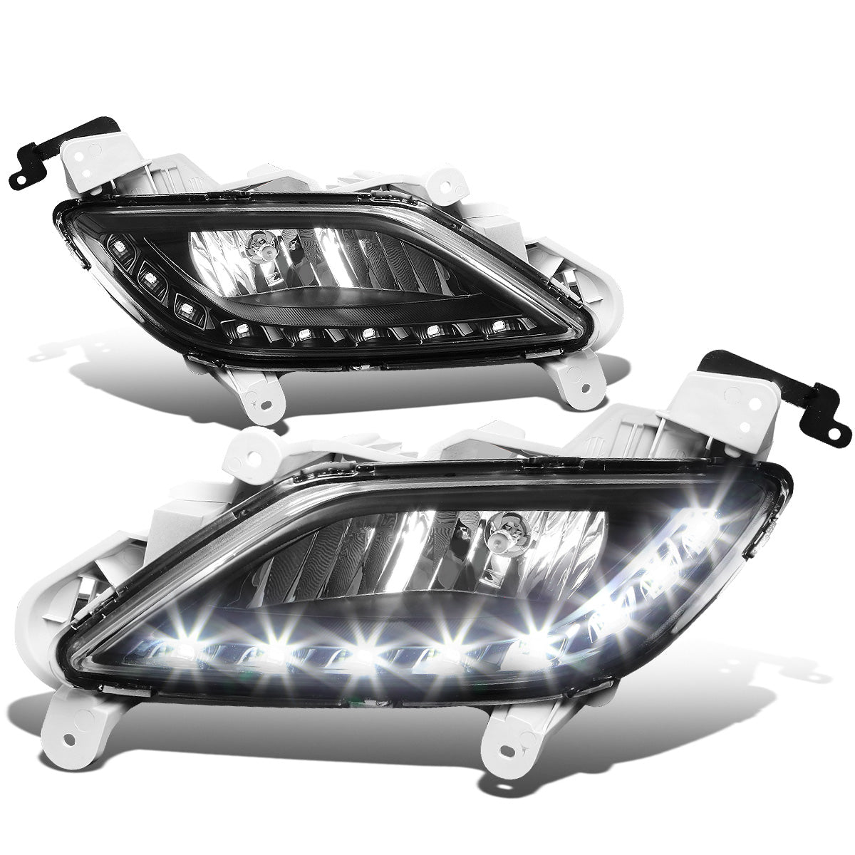 FAROS DE NIEBLA 12-16 HYUNDAI VELOSTER 3-DR - LED DRL - W/ SWITCH - 881 BULB - BLACK