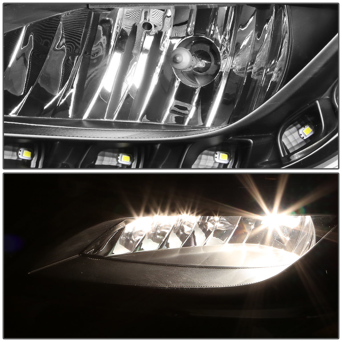 FAROS DE NIEBLA 12-16 HYUNDAI VELOSTER 3-DR - LED DRL - W/ SWITCH - 881 BULB - BLACK
